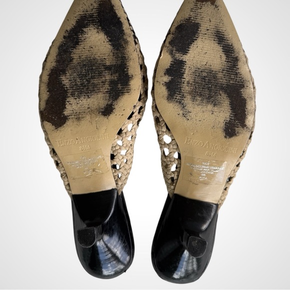 Enzo Angiolini Black and Tan Woven Mules SZ 8.5 - Picture 3 of 9